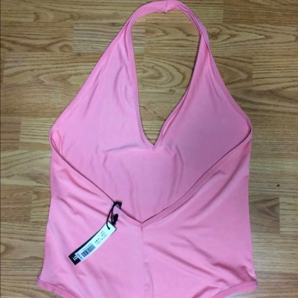Pink Halter Bodysuit